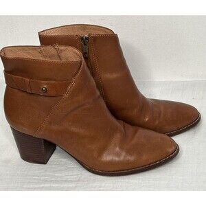 Madewell The Kelci Heeled Boot English Saddle Womens 9.5 AA190 Cracked Sole
